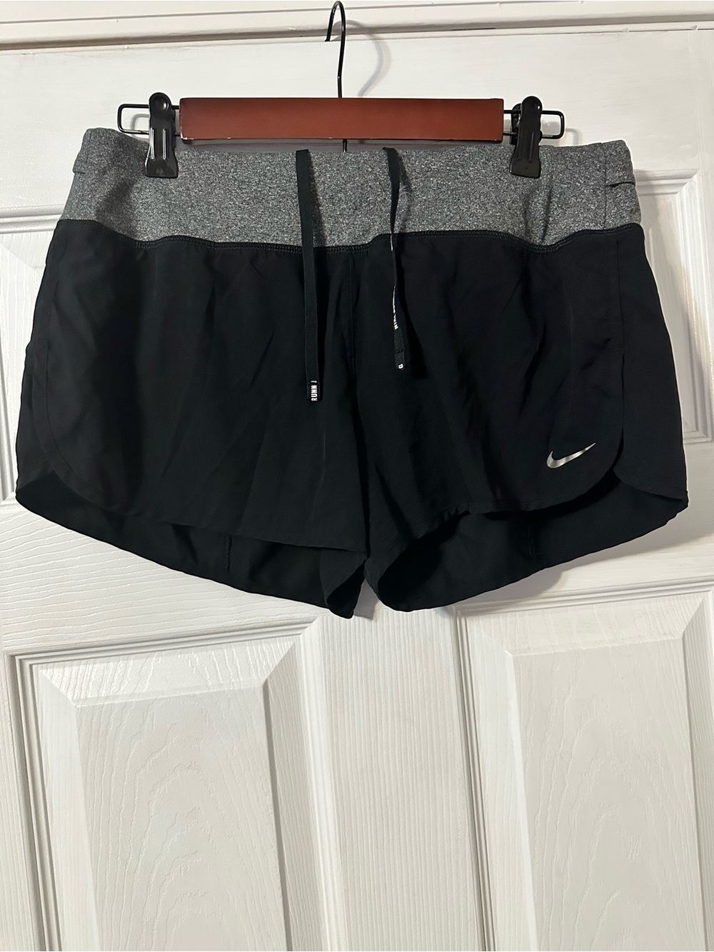 Nike Women’s Black Athletic Shorts with Gray Waistband